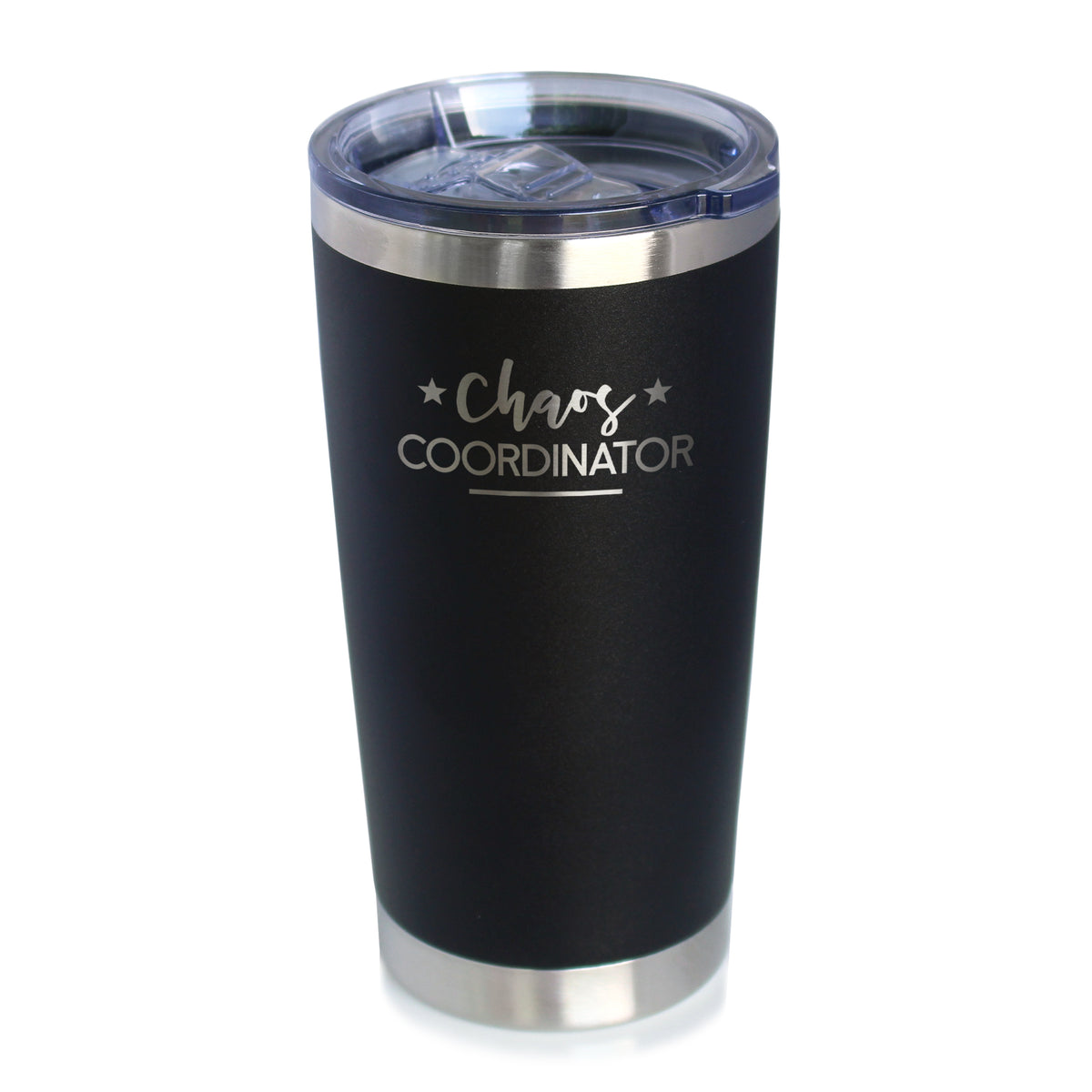 Chaos Coordinator - Insulated Coffee Tumbler Cup with Sliding Lid - Stainless Steel Travel Mug - Unique Gift for Bosses, Parents, and Teachers