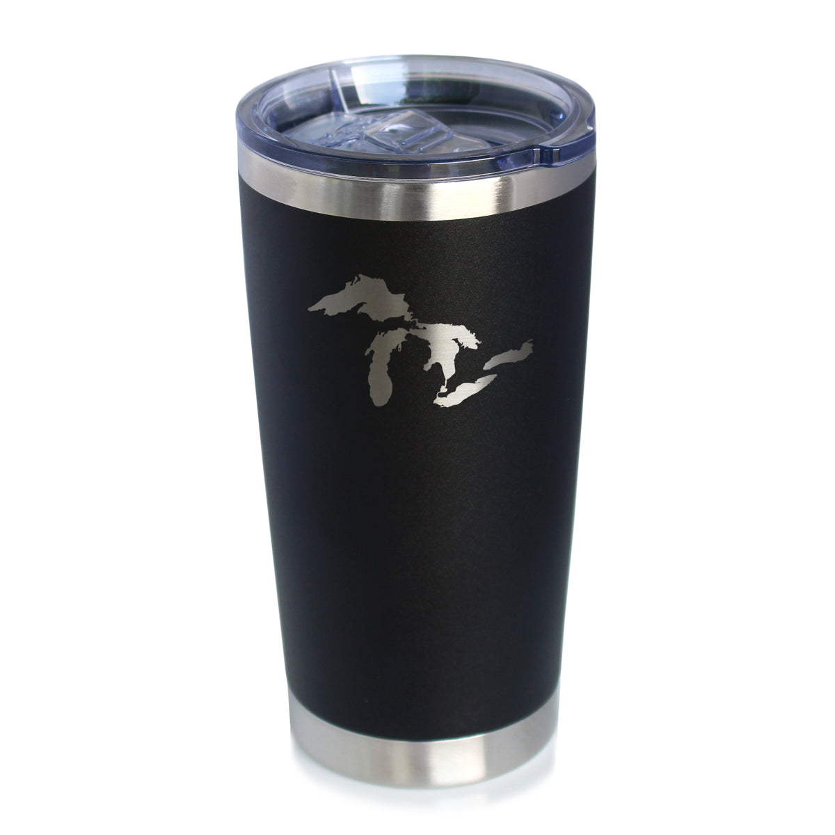 Great Lakes Maps - Insulated Coffee Tumbler Cup with Sliding Lid - Stainless Steel Insulated Mug - Cute Outdoor Camping Mug