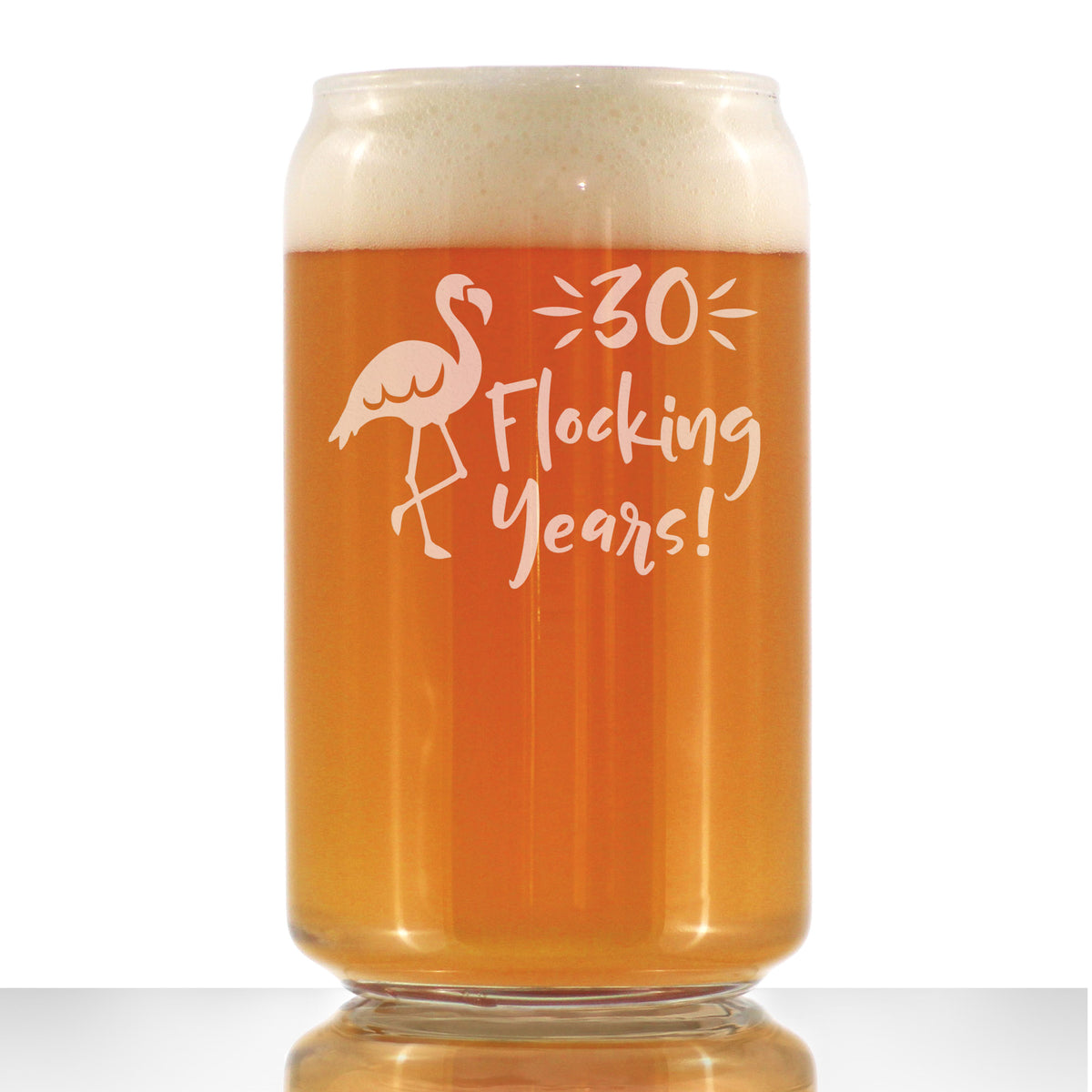 30 Flocking Years - 16 Ounce Beer Can Pint Glass