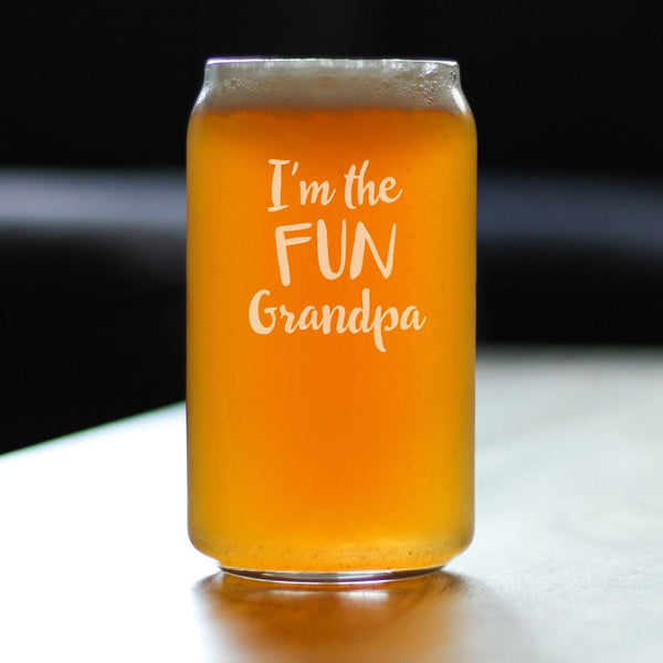 I'm the Fun Grandpa - 16 oz Pint Glass for Beer - Fun Drinking Gifts f -  bevvee