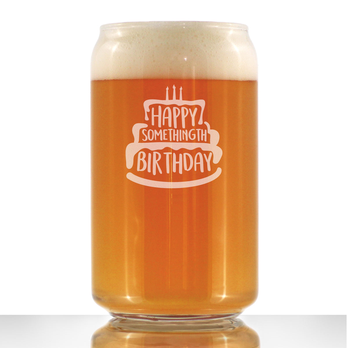 Somethingth Birthday - Funny 16 oz Beer Can Pint Glass - Fun Bday Gifts for Men or Women - Fun Party Decor