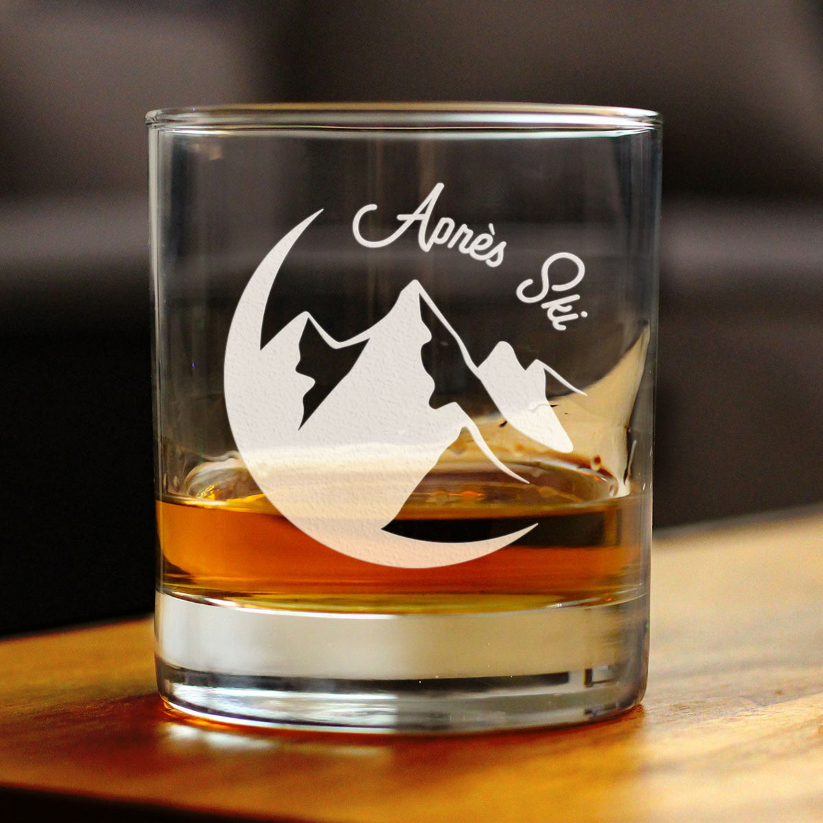Apres Ski - Whiskey Rocks Glass - Unique Skiing Themed Decor and Gifts for Mountain Lovers - 10.25 Oz Glasses