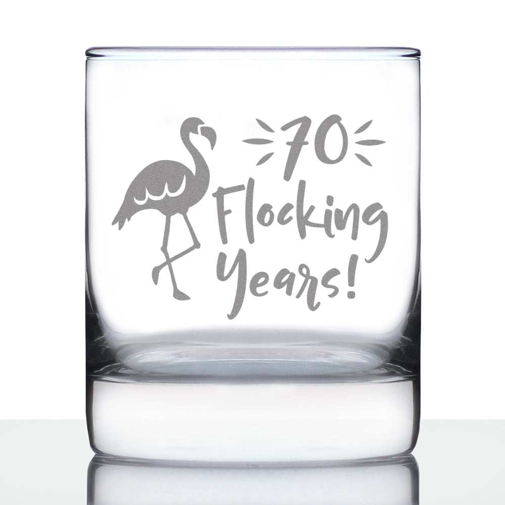 70 Flocking Years - 10 Ounce Rocks Glass
