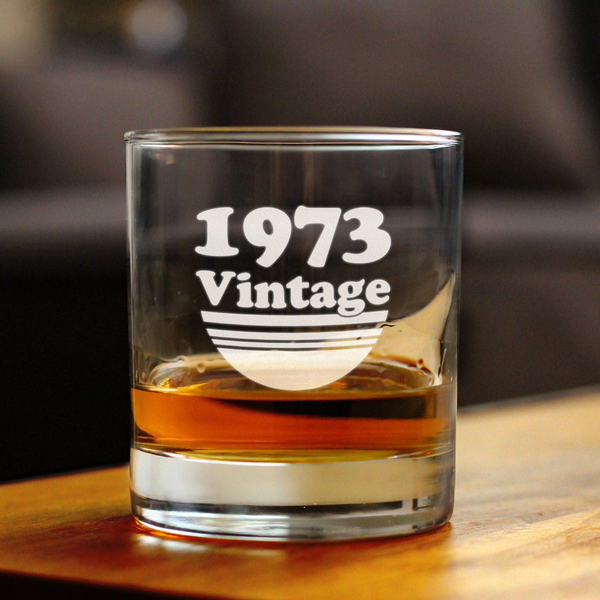 Vintage 1973 - Fun 51st Birthday Whiskey Rocks Glass Gifts for Men &amp; Women Turning 51 - Retro Whisky Drinking Tumbler