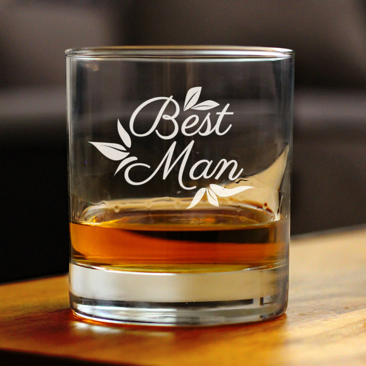 Best Man Old Fashioned Rocks Glass - Groomsmen Proposal Gifts - Unique Engraved Wedding Cup Gift