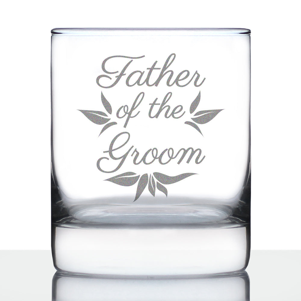 Father of the Groom Old Fashioned Rocks Glass - Unique Wedding Gift for Soon to Be Father-in-Law - Cute Engraved Wedding Cup Gift