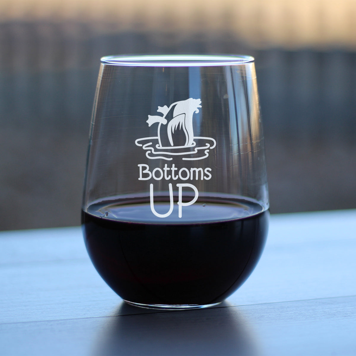 Bottoms Up - 17 Ounce Stemless Wine Glass