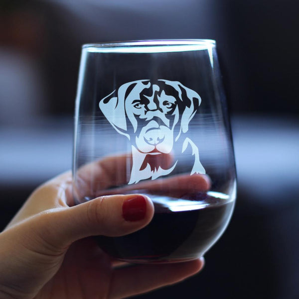 Etched Stemless Wineglass – The Black Dog