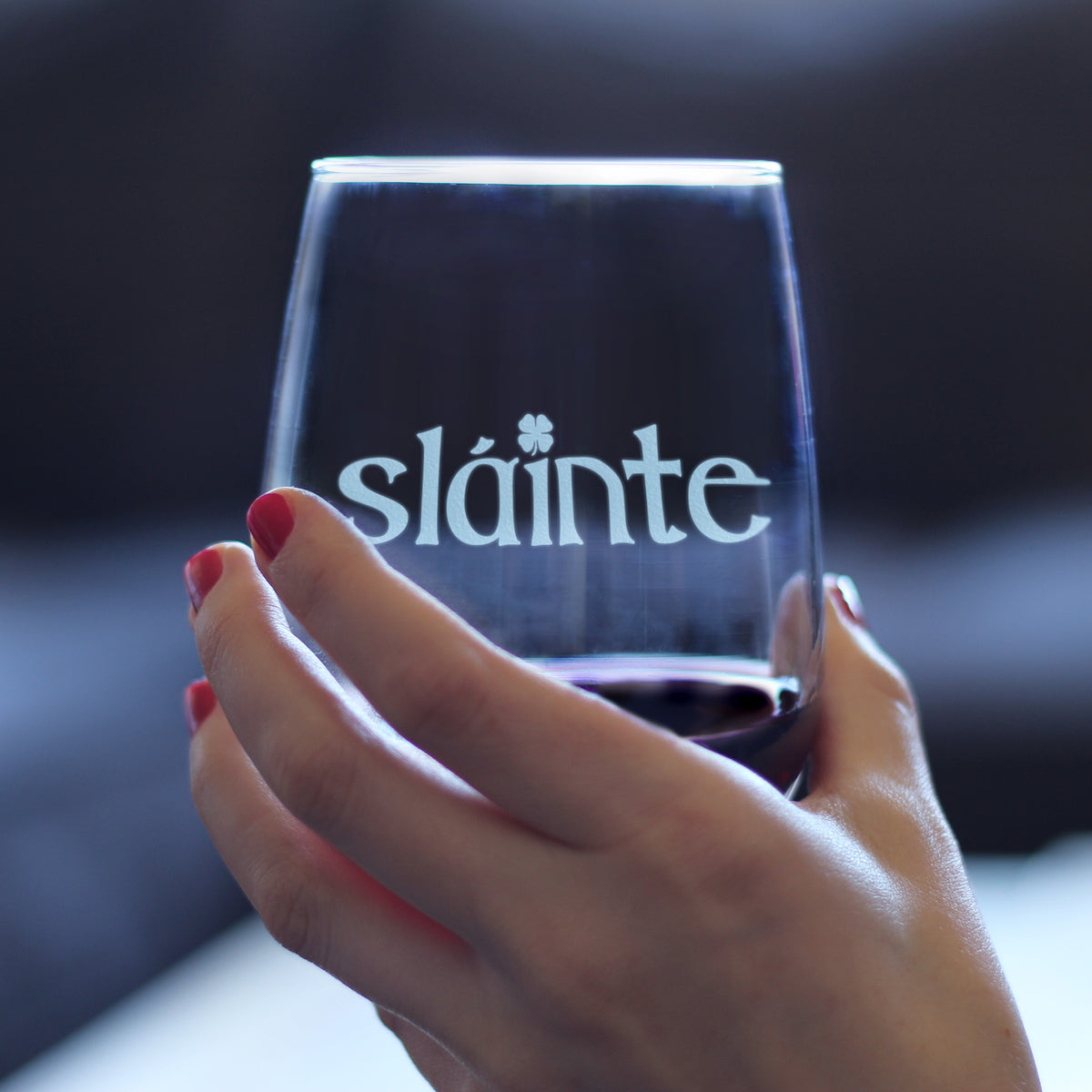 Slainte - Irish Cheers - Funny St Patricks Day Party Stemless Wine Glasses - Saint Patty&#39;s Decorations