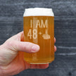 48 + 1 Middle Finger - 16 oz Beer Can Pint Glass - Funny 49th Birthday Gifts for Men or Women Turning 49