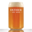 Father Est 2020 - New Dads Beer Can Pint Glass Gift for First Time Father - Bold Large 16 Oz Drinking Glasses