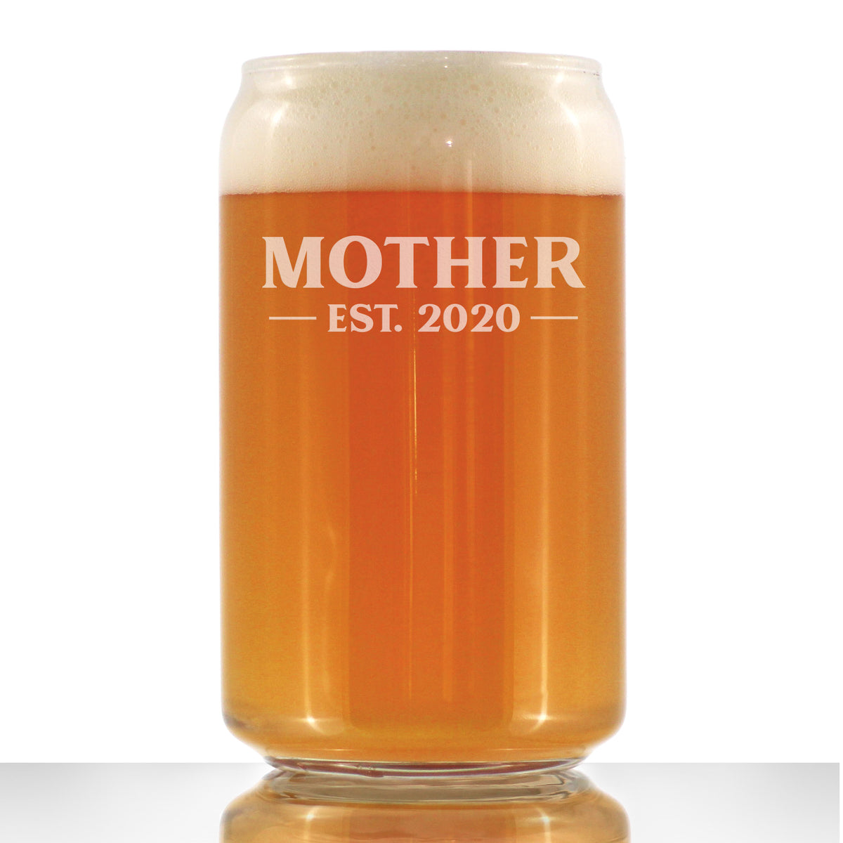 Mother Est. 2020 - Bold - 16 Ounce Beer Can Pint Glass