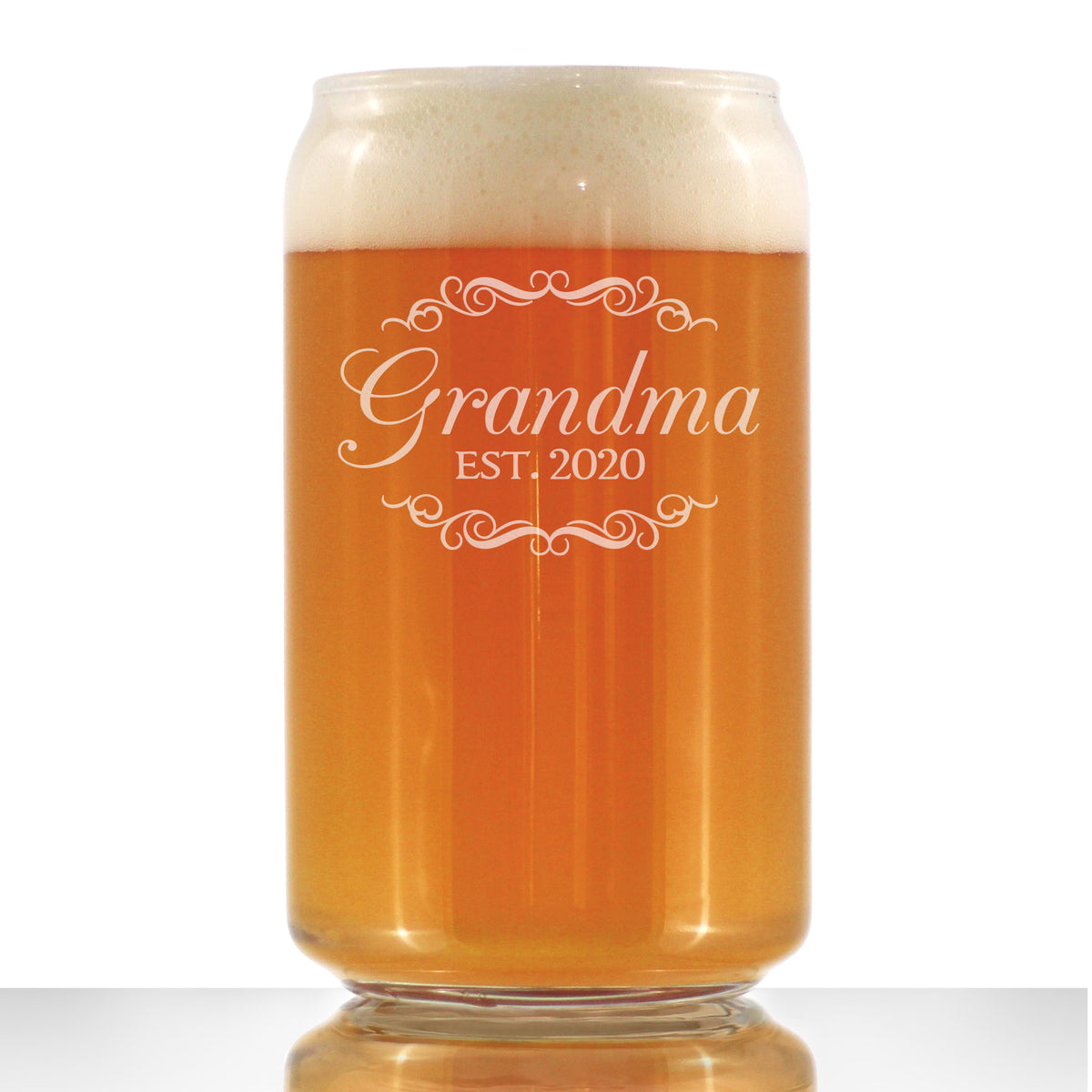 Grandma Est. 2020 - 16 Ounce Beer Can Pint Glass