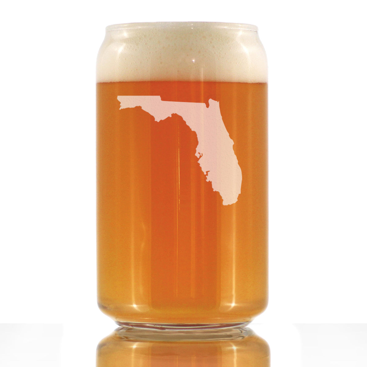 Florida State Outline Beer Can Pint Glass - State Themed Drinking Decor and Gifts for Floridian Women &amp; Men - 16 Oz Glasses