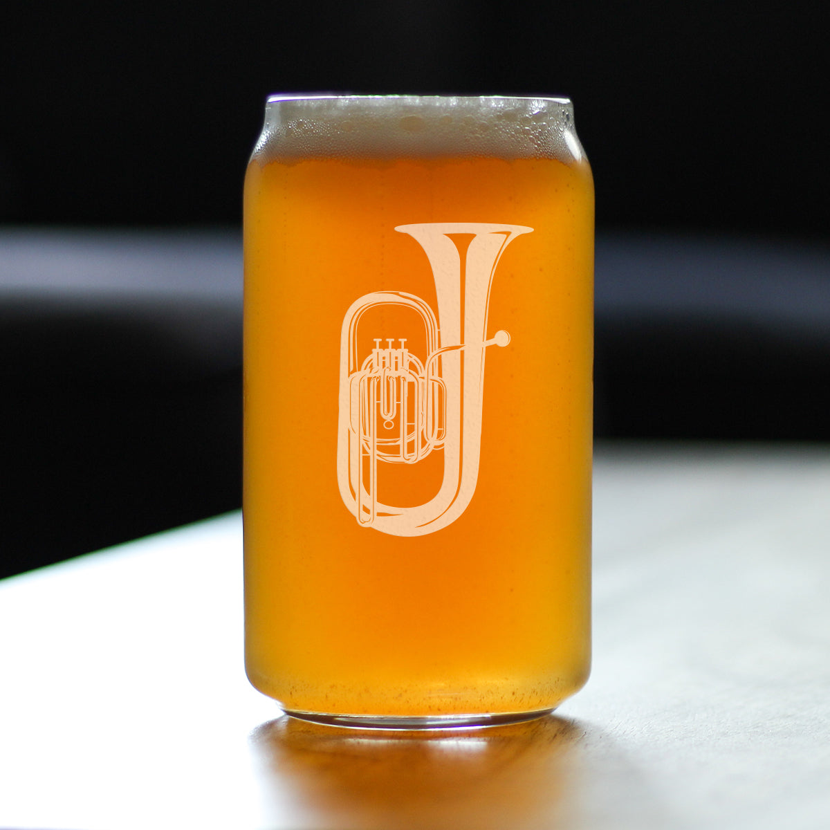 Tuba Beer Can Pint Glass - Fun Tuba Gifts for Tuba Players in Band and Orchestra - 16 Oz Glasses