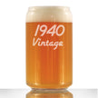 Vintage 1940 - Beer Can Pint Glass - 86th Birthday Gifts for Men or Women Turning 86 - Fun Bday Party Decor - 16 oz