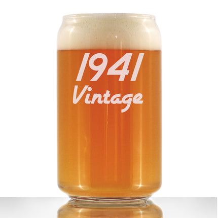 Vintage 1941 - Beer Can Pint Glass - 85th Birthday Gifts for Men or Women Turning 85 - Fun Bday Party Decor - 16 oz