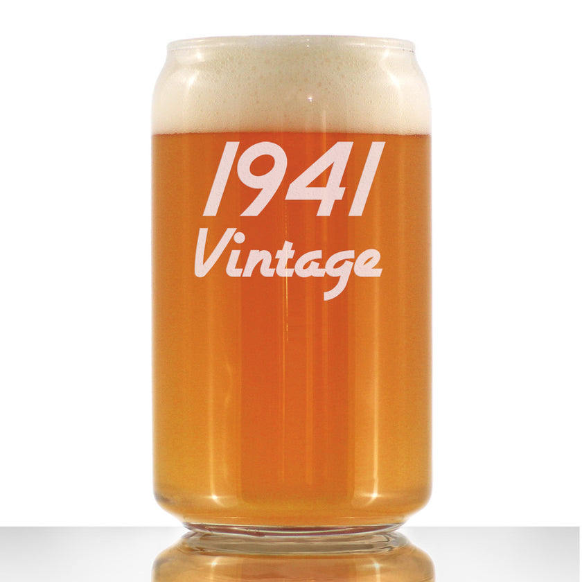 Vintage 1941 - Beer Can Pint Glass - 85th Birthday Gifts for Men or Women Turning 85 - Fun Bday Party Decor - 16 oz
