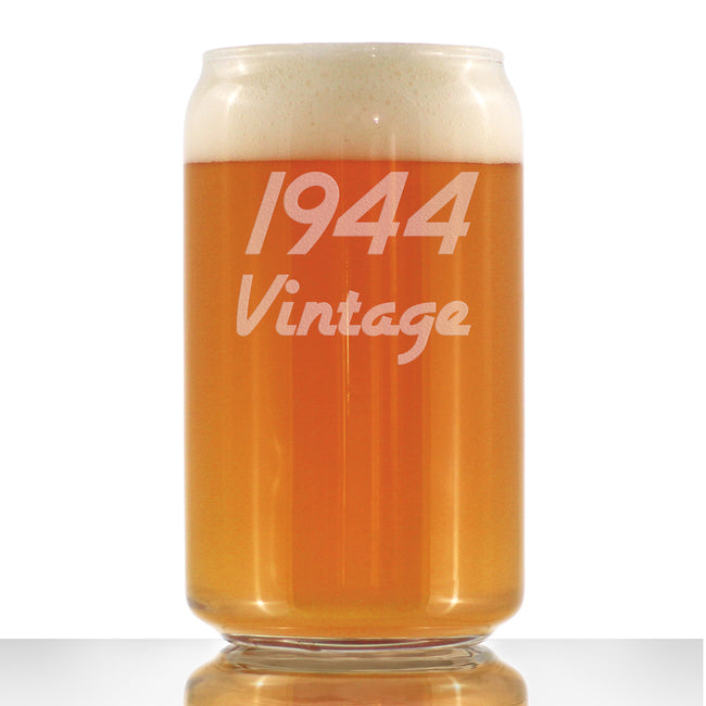 Vintage 1944 - Beer Can Pint Glass - 82nd Birthday Gifts for Men or Women Turning 82 - Fun Bday Party Decor - 16 oz