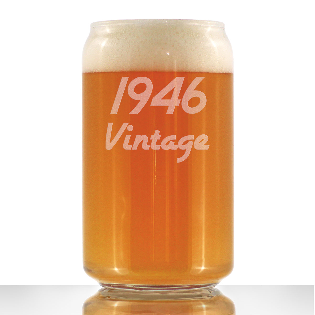 Vintage 1946 - Beer Can Pint Glass - 80th Birthday Gifts for Men or Women Turning 80 - Fun Bday Party Decor - 16 oz