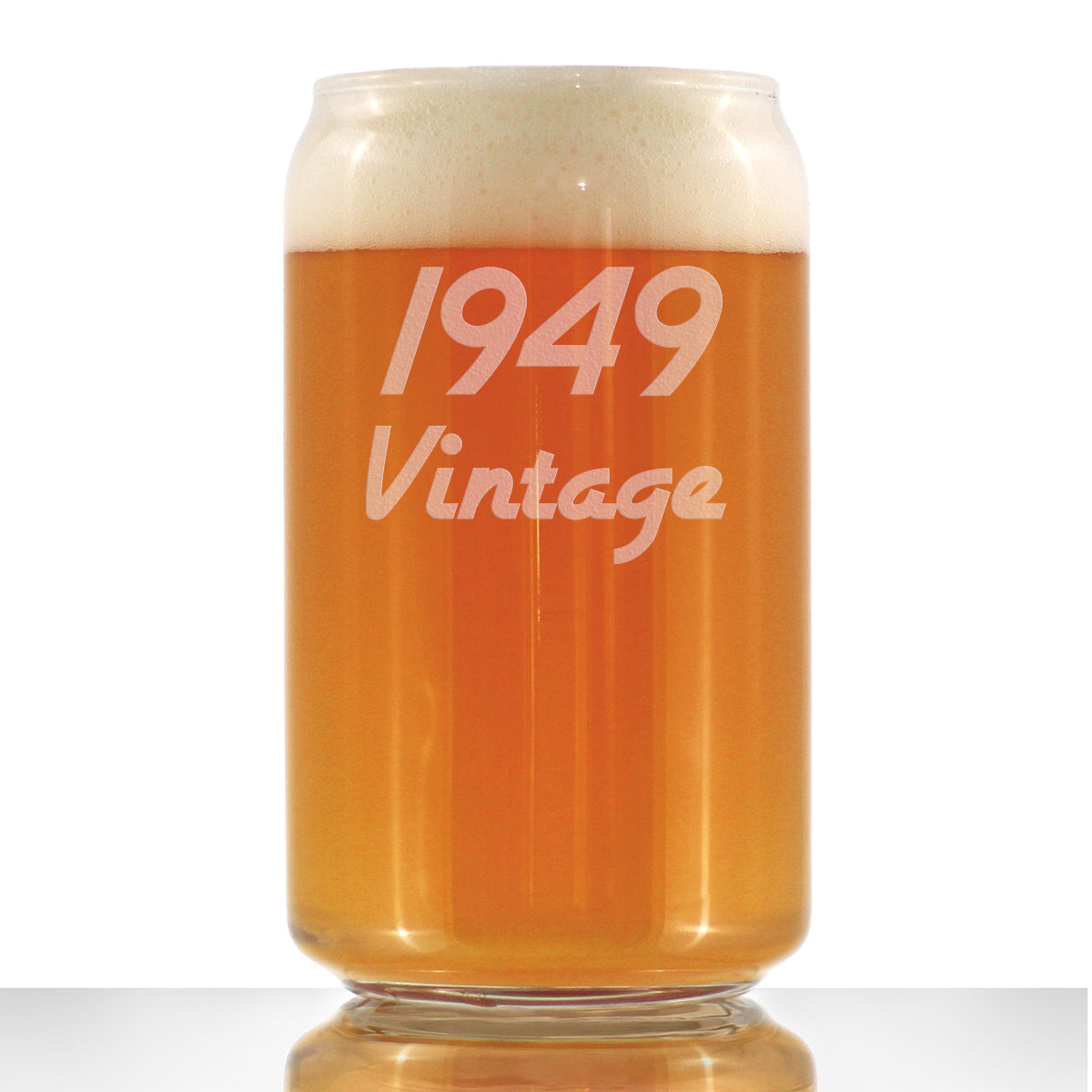 Vintage 1949 - Beer Can Pint Glass - 77th Birthday Gifts for Men or Women Turning 77 - Fun Bday Party Decor - 16 oz