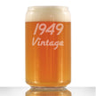 Vintage 1949 - Beer Can Pint Glass - 77th Birthday Gifts for Men or Women Turning 77 - Fun Bday Party Decor - 16 oz
