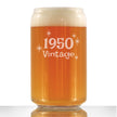Vintage 1950 - Beer Can Pint Glass - 76th Birthday Gifts for Men or Women Turning 76 - Fun Bday Party Decor - 16 oz