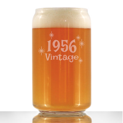 Vintage 1956 - Beer Can Pint Glass - 70th Birthday Gifts for Men or Women Turning 70 - Fun Bday Party Decor - 16 oz
