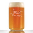 Vintage 1958 - Beer Can Pint Glass - 68th Birthday Gifts for Men or Women Turning 68 - Fun Bday Party Decor - 16 oz