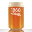 Vintage 1960 - Beer Can Pint Glass - 66th Birthday Gifts for Men or Women Turning 66 - Fun Bday Party Decor - 16 oz