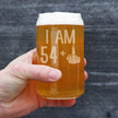 54 + 1 Middle Finger - 16 Ounce Beer Can Pint Glass