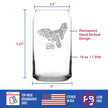 America 250 Bald Eagle Engraved Beer Can Glass America250 Official for 250th Anniversary of the USA Beer Can Shaped Pint Glass - 16oz