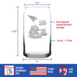 American 250 Raising the Flag on Iwo Jima Engraved Beer Can Glass America250 Official for 250th Anniversary of the USA Beer Can Shaped Pint Glass - 16oz