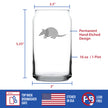 Armadillo Engraved Beer Can Glass Texas Gifts and Souvenirs Beer Can Shaped Pint Glass - 16oz