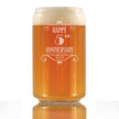 Happy 5th Anniversary Engraved Beer Can Glass Gifts 5 Year Anniversary Art Deco Party Decor Beer Can Shaped Pint Glass - 16oz