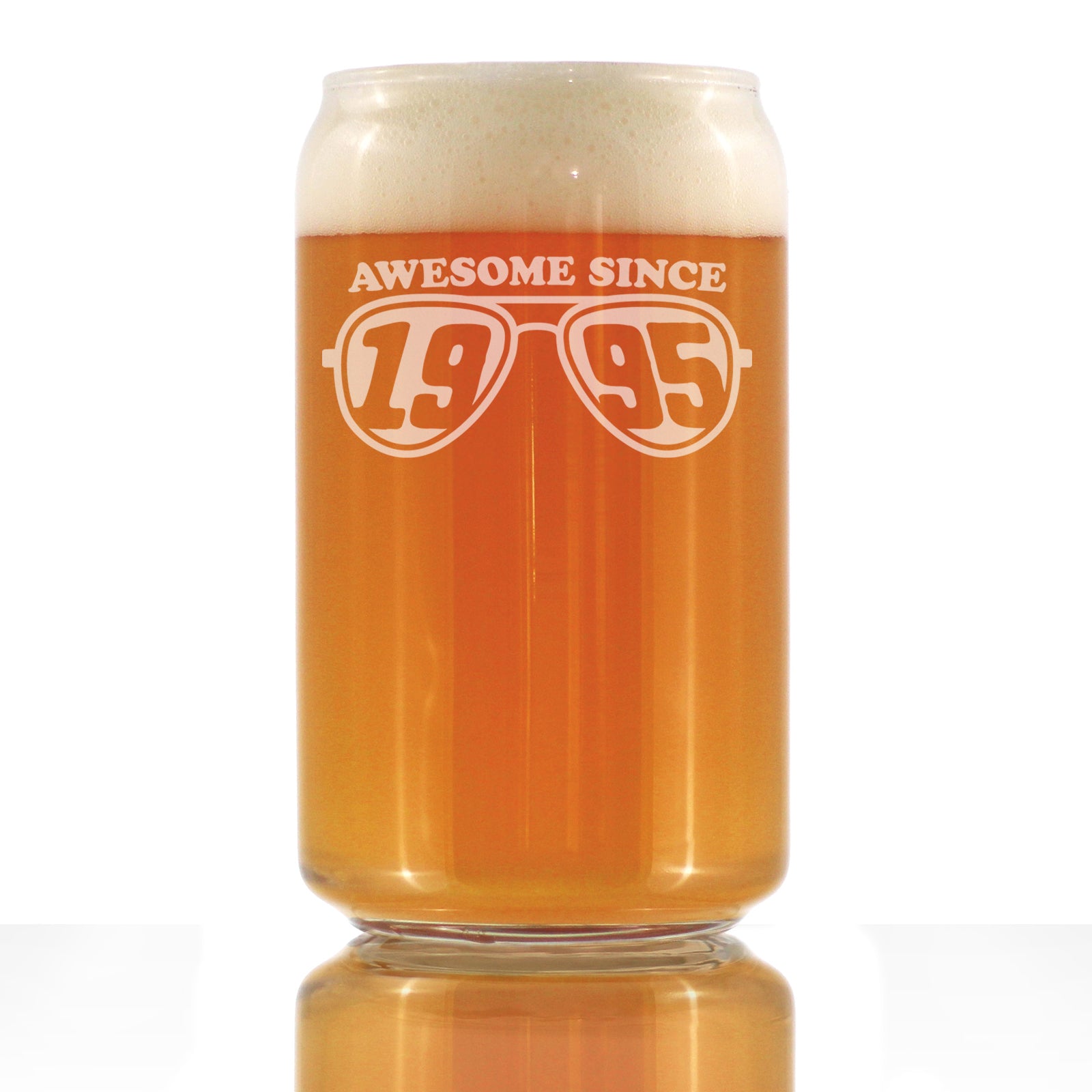Awesome Since 1995 Engraved Beer Can Glass Gifts 30th Birthday Gift Ideas Beer Can Shaped Pint Glass - 16oz