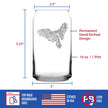 Bald Eagle - Engraved Beer Can Glass Patriotic American Decorations and Gifts Beer Can Shaped Pint Glass - 16oz