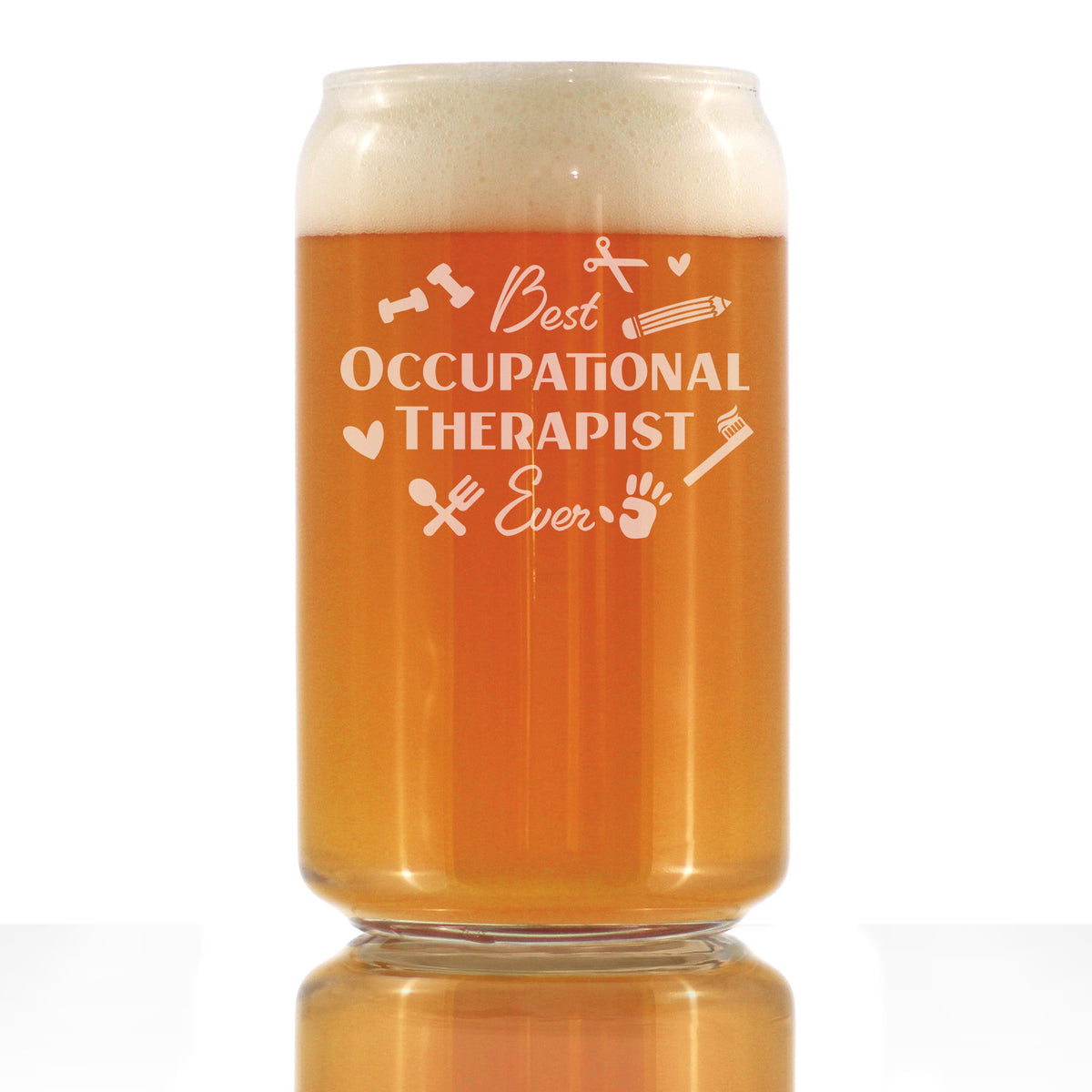 Best Occupational Therapist - Beer Can Pint Glass - Occupational Therapy Gifts - 16 oz Glasses