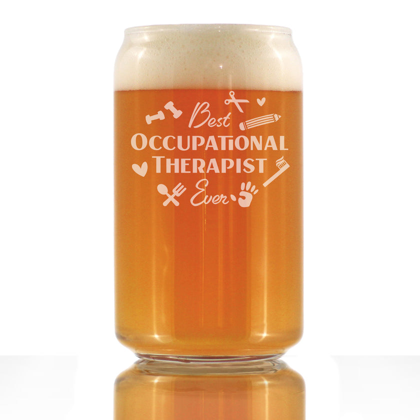 Best Occupational Therapist - Beer Can Pint Glass - Occupational Therapy Gifts - 16 oz Glasses