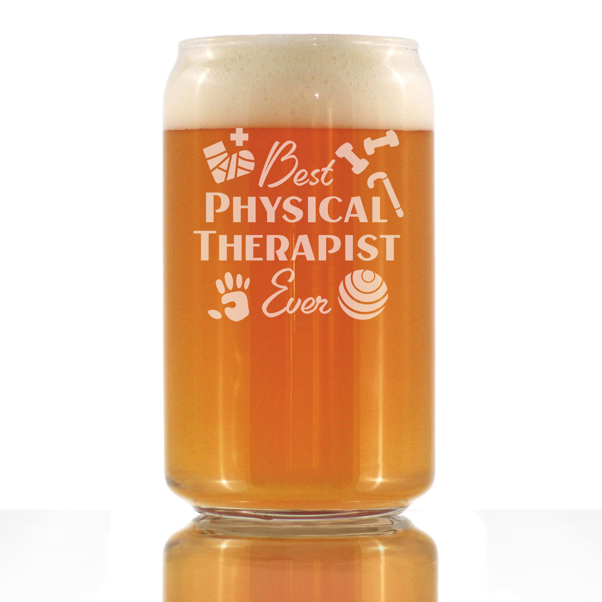 Best Physical Therapist - Beer Can Pint Glass - Physical Therapy Gifts - 16 oz Glasses