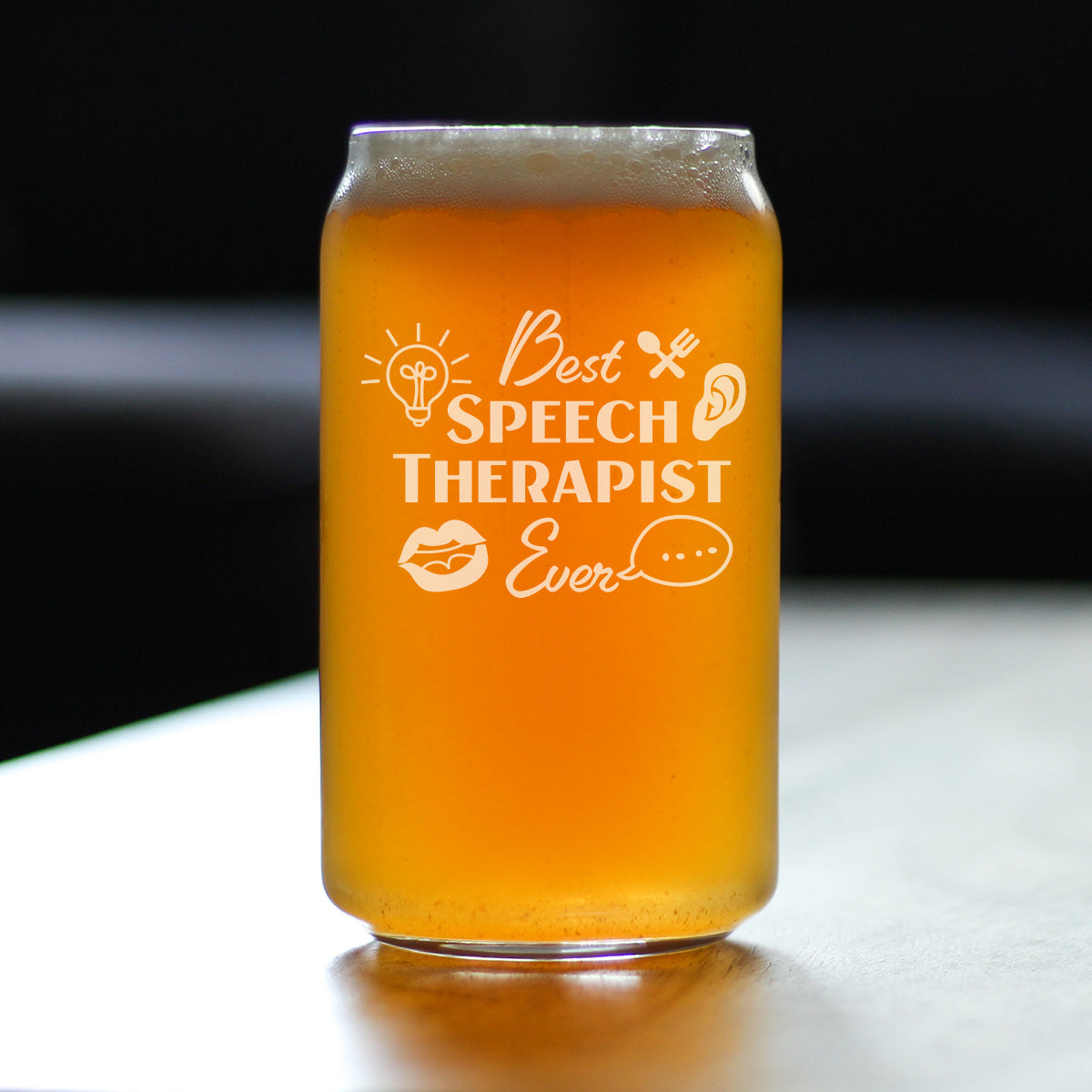 Best Speech Therapist - Beer Can Pint Glass - Speech Pathologist Gifts - 16 oz Glasses