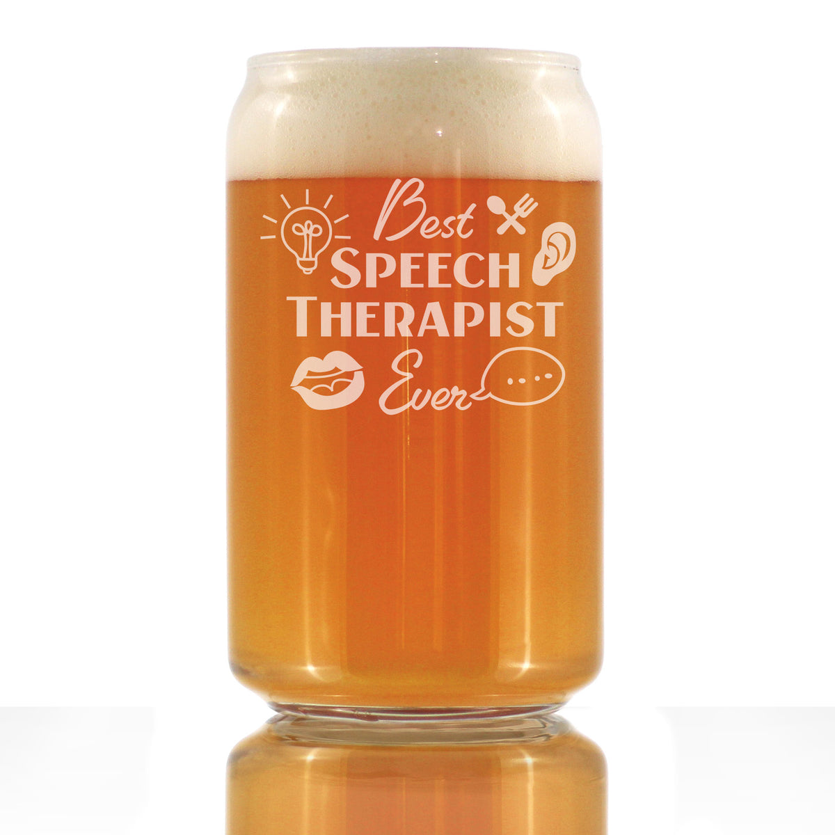 Best Speech Therapist - Beer Can Pint Glass - Speech Pathologist Gifts - 16 oz Glasses