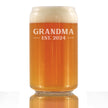 Grandma Est 2024 - New Grandmother Beer Can Pint Glass Gift for First Time Grandparents - Bold 16 Oz Glasses
