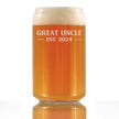 Great Uncle Est 2024 - Beer Can Pint Glass Gift for First Time Great Uncles - Bold 16 Oz Glasses