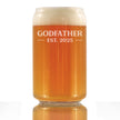 Godfather Est 2025 - New Godfather Beer Can Pint Glass Proposal Gift for First Time Godparents - Bold 16 Oz Glasses