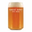 Great Aunt Est 2026 - Engraved Beer Can Glass - New Great Aunt Gift for First Time Great Aunts - Bold Beer Can Shaped Pint Glass - 16oz