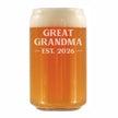 Great Grandma Est 2026 - Engraved Beer Can Glass - New Great Grandmother Gift for First Time Great Grandparents - Bold Beer Can Shaped Pint Glass - 16oz