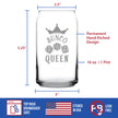 Bunco Queen Beer Can Pint Glass - Bunco Decor and Bunco Gifts for Women - 16 Oz Glasses