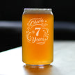 Cheers to 7 Years - Beer Can Pint Glass Gifts for Women & Men - 7th Anniversary Party Decor - 16 Oz Glasses