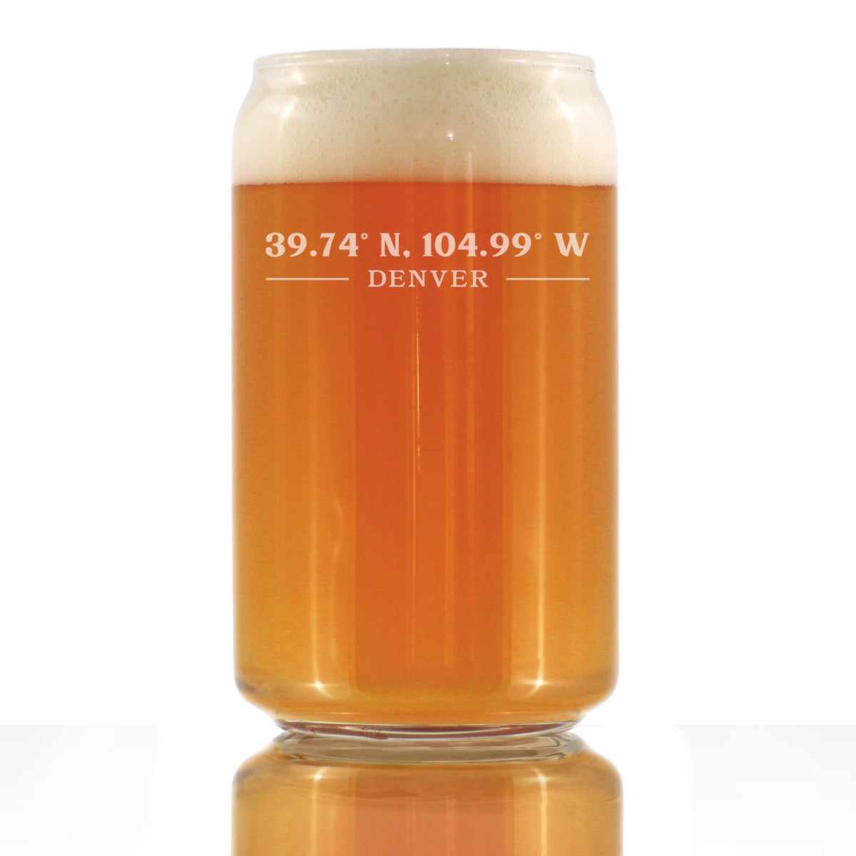 Denver Coordinates - Centennial State Beer Can Pint Glass, Large 16 ounce, Etched Beer Gift for Women and Men (Copy)